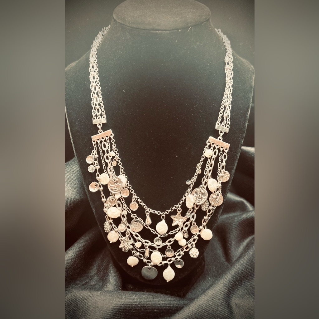 Tommy Bahama Silver Multi-Layer Necklace 49$